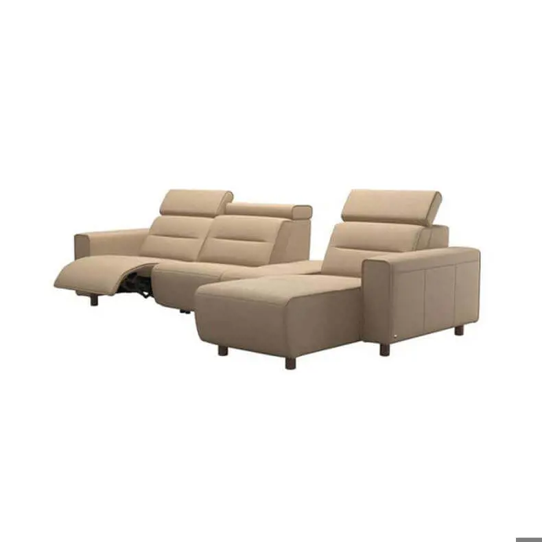Emily Two Seater Power Left with Large Long Seat Leather